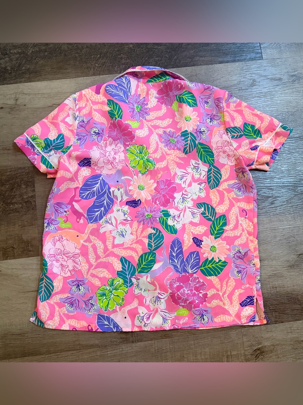 Lilly Pulitzer Teagan Tropical Floral Short Pajama Set🌸🐘 Size Small - Picture 15 of 15